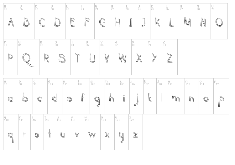Haru Biru font map